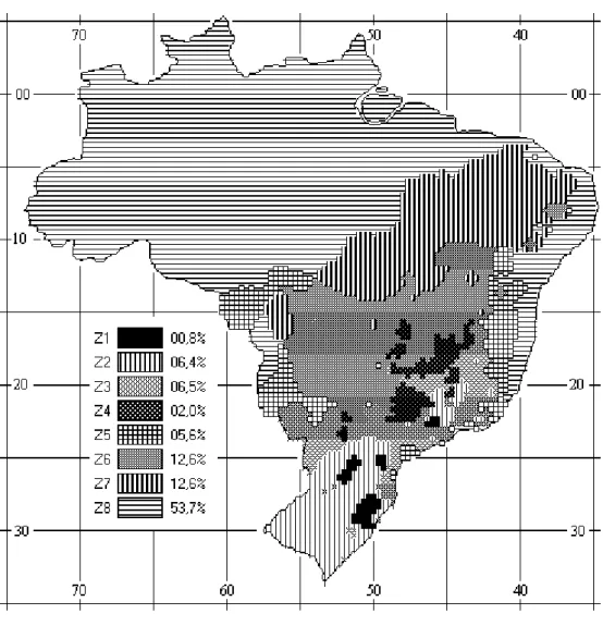 Figura 7: Zoneamento bioclimático brasileiro. 