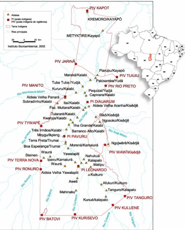 FIGURA 1. O Parque Indígena do Xingu. Instituto Socioambiental, 2002. 