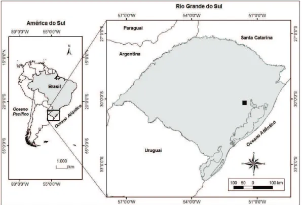 Figura 1. Localização da área de estudo em Eldorado do Sul, RS, Brasil. 