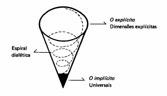 Ilustração 4: Cone invertido e espiral que representam o movimento   dialético do processo grupal