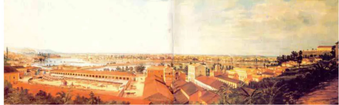Fig. I.45: Inundação da Várzea do Carmo com antigo mercado em primeiro plano, à esquerda