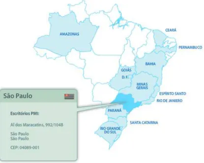 Figura 8 - Capítulos PMI no Brasil. Fonte: PMI (2014) 