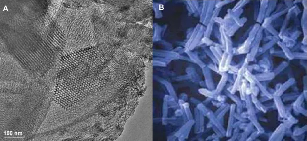 Figura  1  –   Microscopia  eletrônica  de  transmissão  da  sílica  mesoporosa  nanoestruturada  SBA-15
