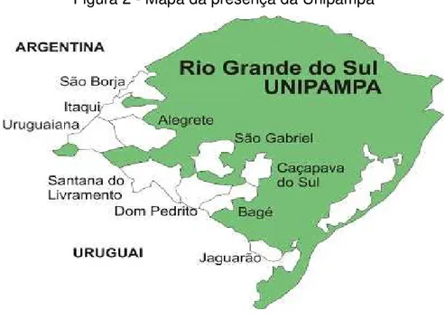 Figura 2 - Mapa da presença da Unipampa 