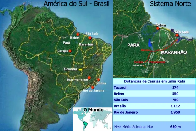 Figura 10 – Croqui sem escala da localização do projeto ferro Carajás  Fonte – Carajás Update, Relatório Interno Vale, 2006 