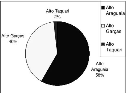 GRÁFICO 1 - Total dos hidrotopônimos da microrregião Alto Araguaia. 