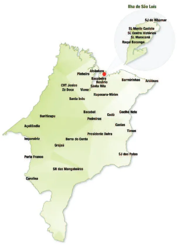 Figura 1  –  Mapa de distribuição dos Campi do IFMA