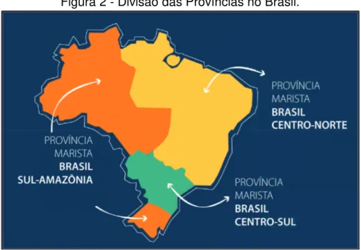 Figura 2 - Divisão das Províncias no Brasil. 