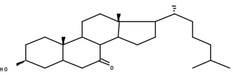 Figura 2. Molécula de 7-cetocolesterol (3-hydroxycholest-5-en-7-one) 