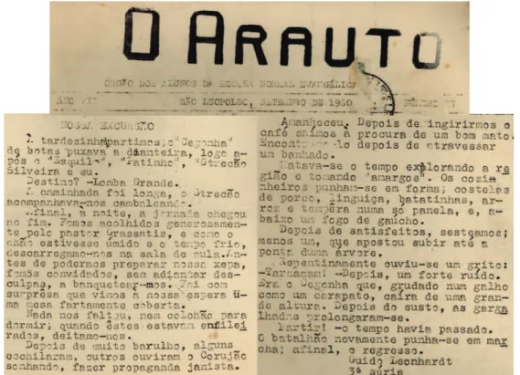 Figura 6 – “Nossa Excursão” texto extraído do jornal estudantil “O Arauto” (setembro  de 1960, p