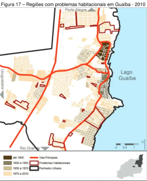 Figura 17 – Regiões com problemas habitacionais em Guaíba - 2010 