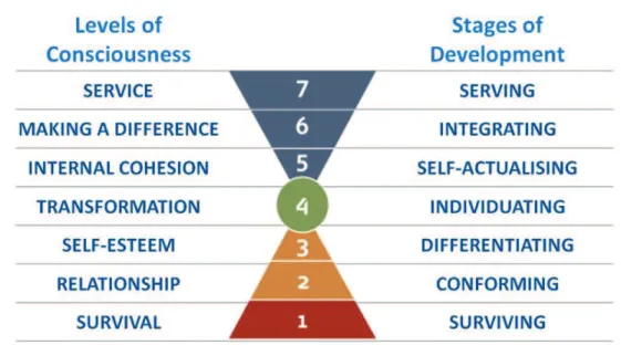FIGURE 3: LEVELS OF CONSCIOUSNESS  VS STAGES OF DEVELOPMENT 