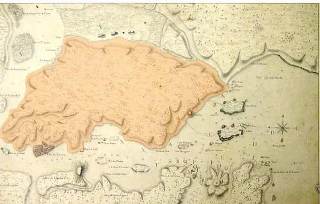 Figura 9 – “Carta topográfica da Barra e Rio do Espírito Santo 1767”.  Fonte: Arquivo Histórico do Exército