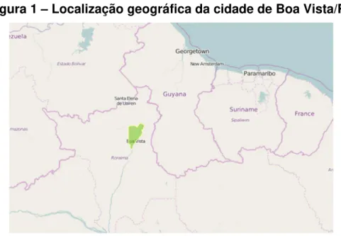 Figura 1 – Localização geográfica da cidade de Boa Vista/RR 