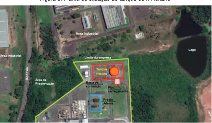 Figura 3: Planta de situação do tanque de n-Hexano 