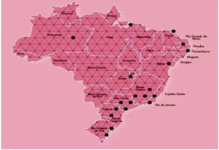 Figura 3: Centro de Formações que compõem a Rede Nacional de Formação de professores 