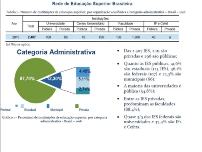 Figura 1 – Rede de Educação Superior Brasileira - 2016 