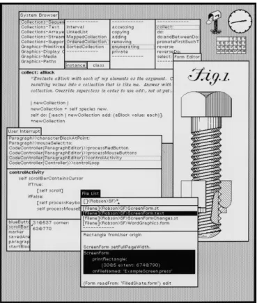 Figura 6 - Uma interface gráfica do Smalltalk-80. 