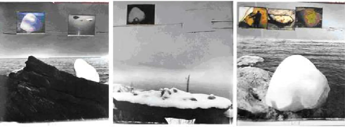 Fig. 10: Robert Frank, End Of Dream, Mabou, impressão revelada de gelatina de prata com polaroid  tranfer colorido e tinta esmaltada, 1992