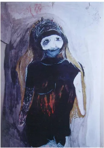 Figura 3 - Adriana Maria dos Santos - Pintura - óleo s/ papel de out door, 1998   Fonte: Acervo da artista  