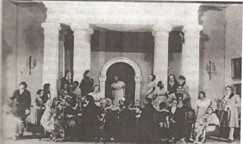 Figura 06. Quarta cena do primeiro ato de Eugène Onegin, da produção  de 1926. Jantar com convidados no baile dos Larin
