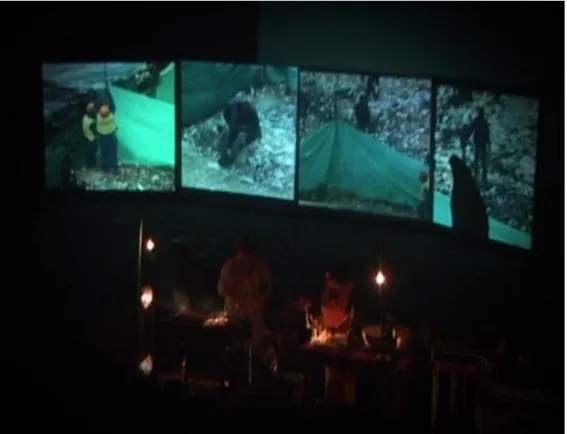 Figura 8. Testigo de las Ruinas – Mapa Teatro. Imagem congelada da gravação em DVD. 