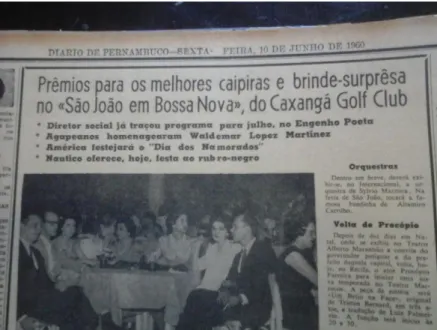 Figura 6: Diario de Pernambuco 10/06/1960. Uma manchete no mínimo  paradoxal relacionando a festa de São João (caracterizada pelos trajes 