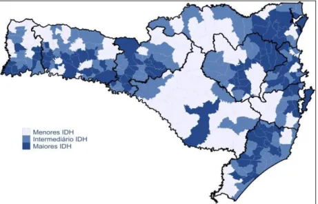 Figura 4: IDH dos municípios catarinenses. 