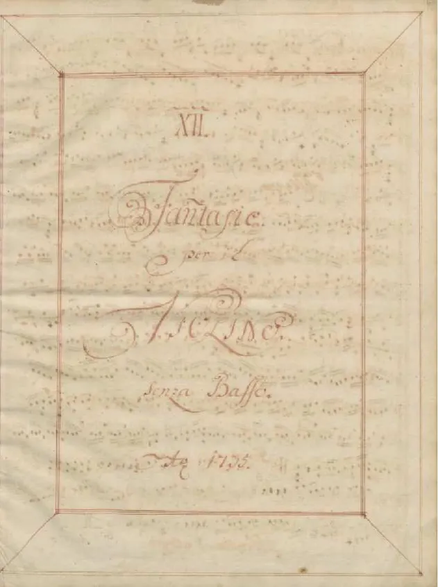 Fig 15: Capa do facsimile das  Doze Fantasias de Telemann para violino