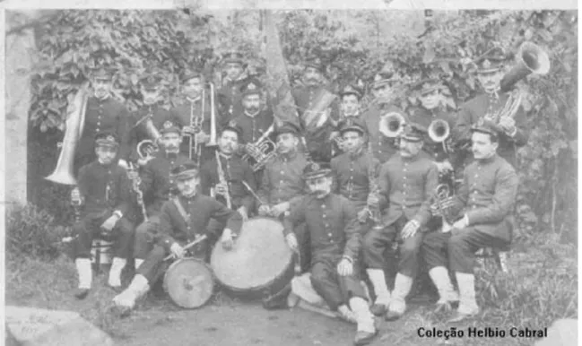Figura 6  –  Banda da Sociedade Musical Amor à Arte em 1908. Fonte: Coleção Helbio Cabral