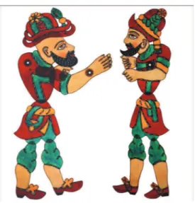 Figura 4 - Os dois personagens principais do teatro de sombras Turco: Karagöz e Hadjeivat