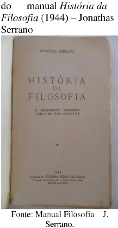 Figura  4  –   Capa  do  manual  escolar  História  da  Filosofia  (1944)  –  Jonathas Serrano 