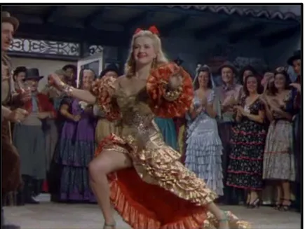 Figura 6- Glenda Crawford (Betty Grable) no encerramento de Serenata  Tropical  (Down  Argentine  Way,  1940)