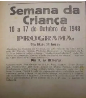 Figura 8 – Folder da Semana da Criança, em Chapecó, 1948. 168