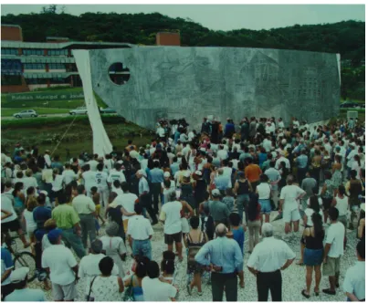 Figura 1 – Inauguração do Monumento “A Barca” em comemoração ao Sesquicentenário de Joinville 