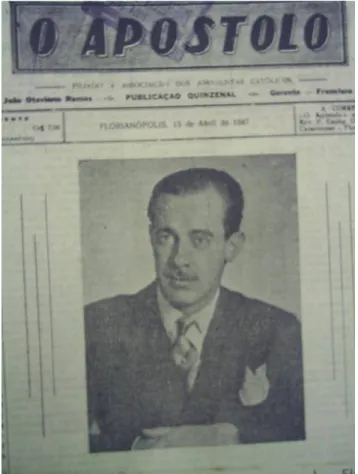 Figura 10: Primeira página homenageando o novo governador catarinense Aderbal   Ramos da Silva em 1947
