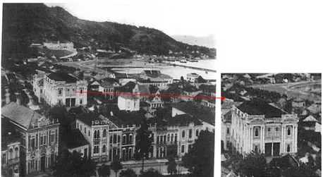 Figura 2 - Vista da Praça XV de Novembro e Escola Normal na década  de 1920 