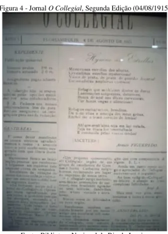 Figura 4 - Jornal O Collegial, Segunda Edição (04/08/1915) 