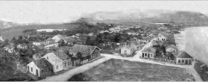 FIGURA 1 - Região Central da cidade em 1925, vista a partir da Igreja Matriz. Local que hoje é denominado  Centro Histórico