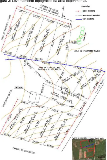 Figura 3: Levantamento topográfico da área experimental.  