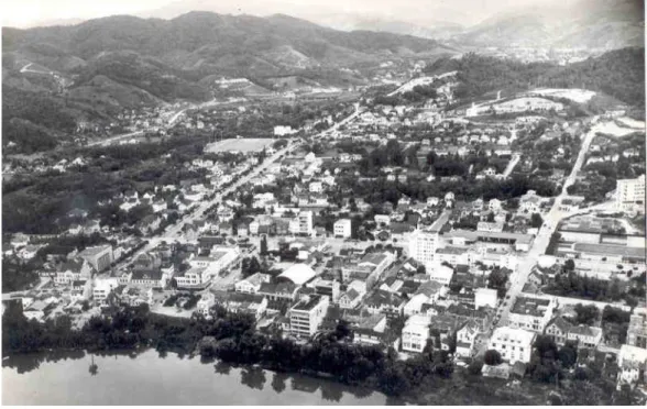 Figura 02 – Vista aérea de parte da região central de Blumenau em 1957  Fonte: Acervo fotográfico particular de Ailson Silva