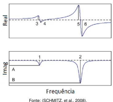 Figura 38 - FRF com as frequências e amplitudes necessárias para  a determinação dos parâmetros