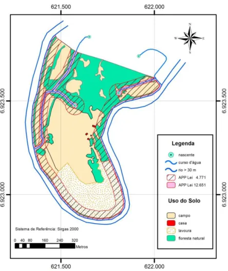 Figura 3 – Mapa temático do imóvel nº 7, da classe superior a 1 e de até  2 módulos fiscais