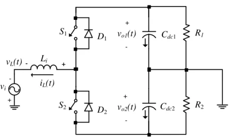 Figura 2: Circuito simplificado para análise do retificador meia-ponte. 