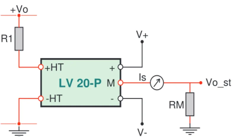 Figura 3-7 – Diagrama Esquemático do Sensor Transdutor de Tensão “LV 20-P” 