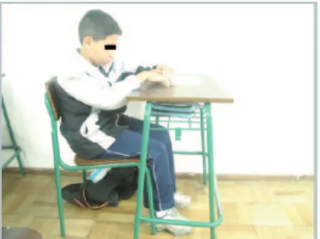 Figura 1 – Foto do aluno sentado em sala de aula