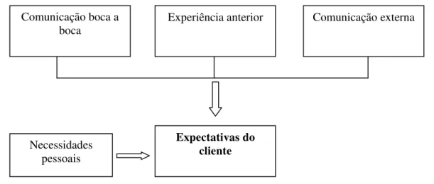 Figura 7: Influências nas expectativas do cliente 