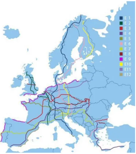 Figura 24. Grandes Rotas Transeuropeias. 