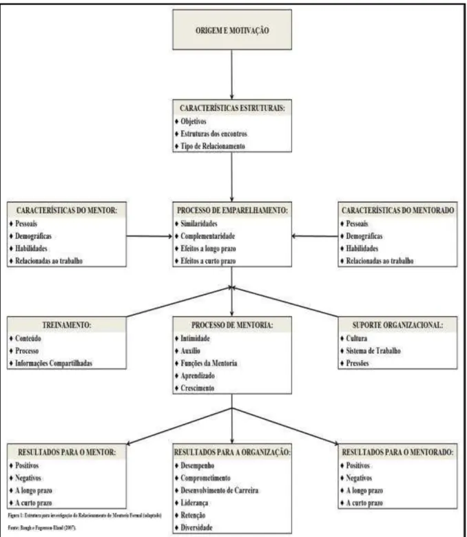 Figura 1: Estrutura para investigação do Relacionamento de Mentoria Formal (adaptado)