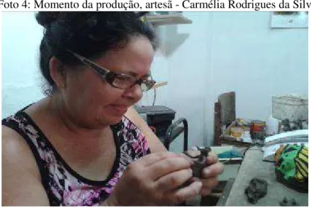 Foto 4: Momento da produção, artesã - Carmélia Rodrigues da Silva 